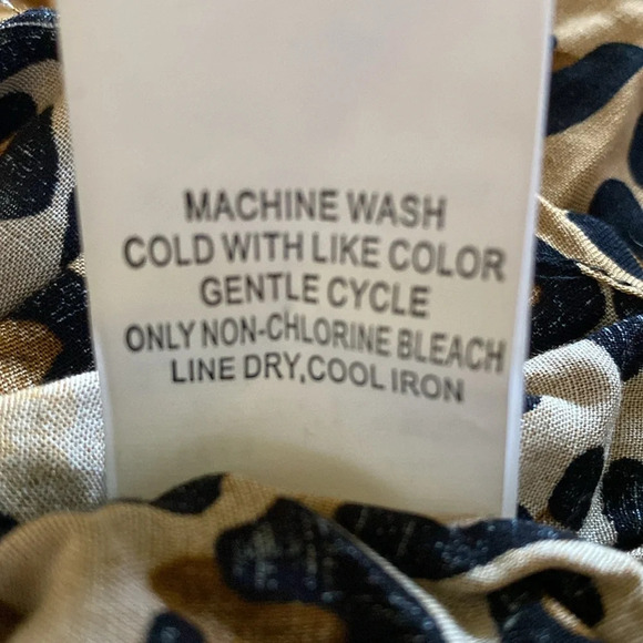 AMARYLLIS leopard print button up high low bow tie neck long sleeve NEW size 3X - Picture 8 of 13